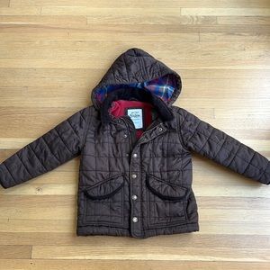 Boys barn jacket with detachable hood